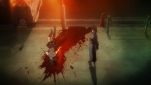 Shiki davanti al corpo di una vittima