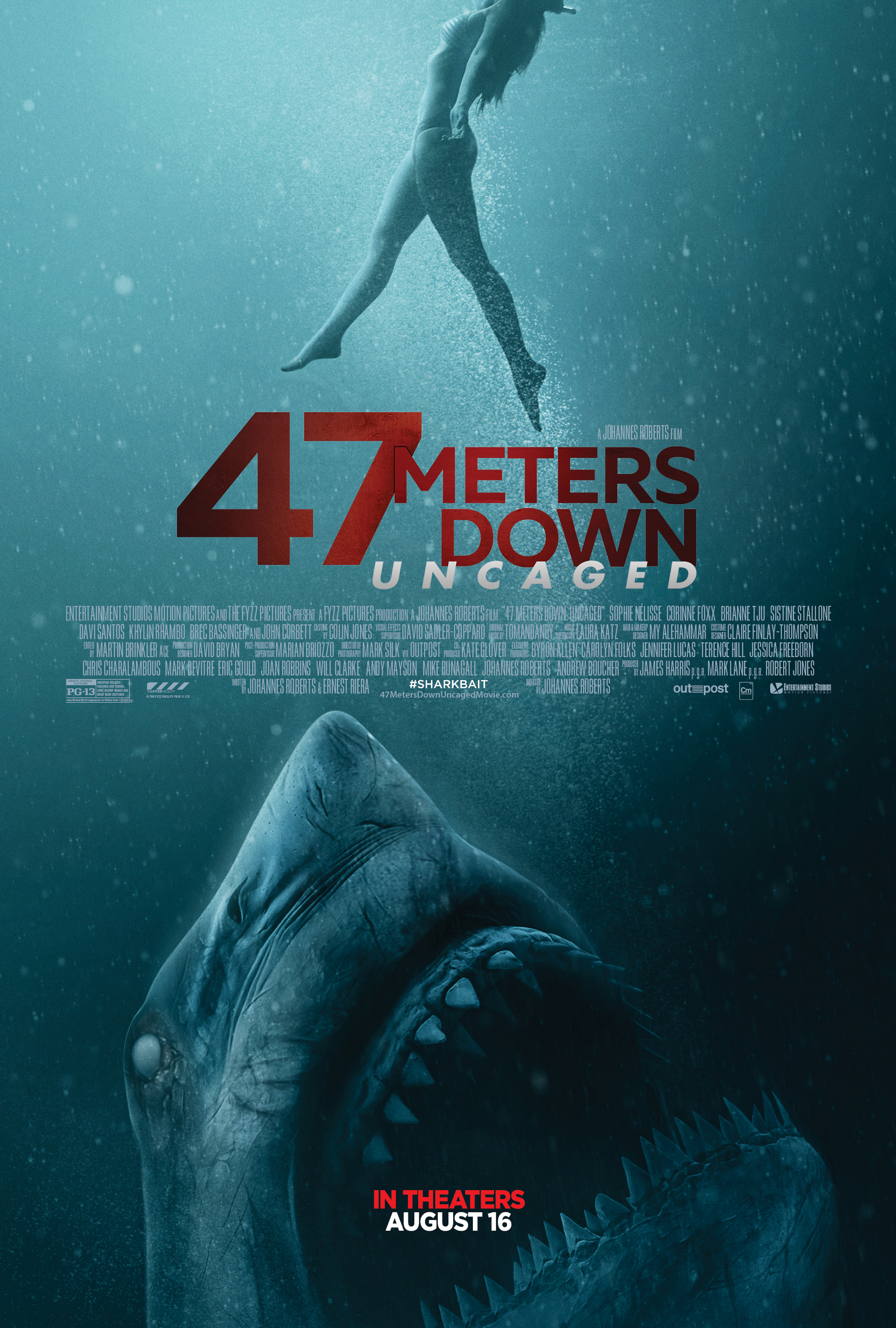 47-metri-uncaged-47-meters-down-uncaged-film-movie-2019-horror-sharks-johannes-roberts-poster-locandina